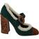 Dolce & Gabbana Green Suede Fur Shearling Mary Jane Shoes EU39/US8.5
