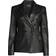 Emporio Armani Women's Nappa Leather Double-Breasted Blazer Black Black