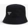 Prada Mens Nero Logo-patch Recycled-nylon Bucket hat