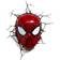 3DLightFX Spider Man Mask 3D Deco with Crack Sticker Vägglampa