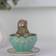 Clayre & Eef Baby Rabbit in Coffee Cup Green Påskdekoration 7cm