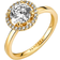 Pandora Sparkling Round Halo Ring - Gold/Transparent