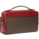 Michael Kors Jet Set Medium Signature Logo and Patent Double Zip Crossbody Bag - Crimson