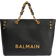 Balmain 1945 Embellished Leather Tote Bag - Black