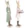Clayre & Eef Sculpture Rabbit Green/Pink Påskdekoration 43cm 2st
