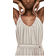 H&M Jumpsuit In Tricot With Tie Belt - Light Beige/Striped