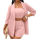Shein SXY Solid Tube Top & Shorts & Shawl Collar Open Front Coat