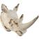 Home ESPRIT Rhinoceros Stripped White Väggdekor 18x37cm