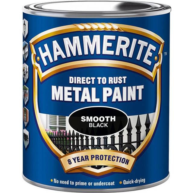 Hammerite Direct to Rust Smooth Effect Metallfärger Svart 0.75L