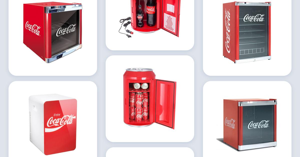 Cola Mini Fridge Coke Small Portable refrigerator Compact Cooler & warmer 6 Can 