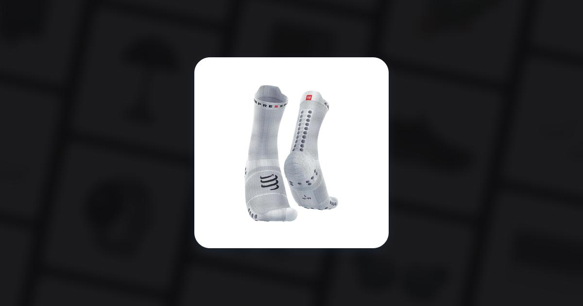 Compressport Pro Racing V4.0 Run High Socks Unisex - White/Alloy • Pris